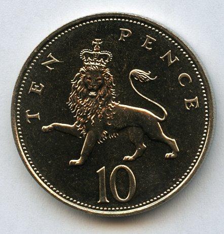 UK Decimal  Brilliant Uncirculated Ten Pence Coin Dated 1983