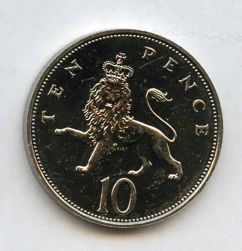 UK Decimal  Brilliant Uncirculated Ten Pence Coin Dated 1987