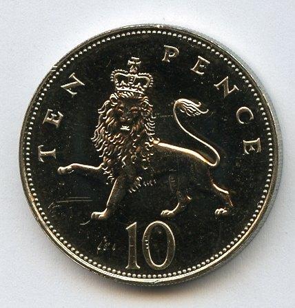 UK Decimal  Brilliant Uncirculated Ten Pence Coin Dated 1989