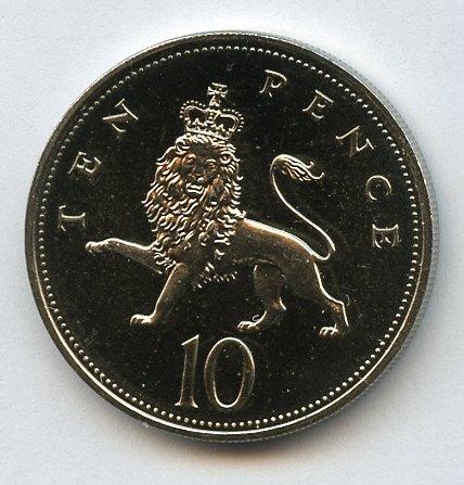 UK Decimal  Brilliant Uncirculated Ten Pence Coin Dated 1990