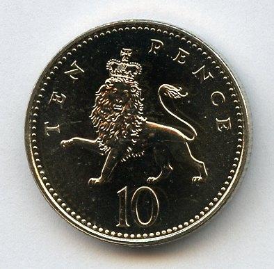 UK Decimal  Brilliant Uncirculated Ten Pence Coin Dated 1994