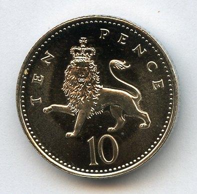 UK Decimal  Brilliant Uncirculated Ten Pence Coin Dated 1996