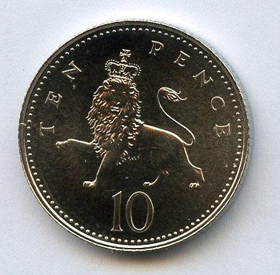 UK Decimal  Brilliant Uncirculated Ten Pence Coin Dated 1999