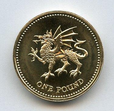 1995 UK Brilliant Uncirculated  Proof £1 One Pound Coin  Wales Welsh Dragon