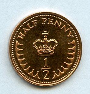 UK Decimal  Brilliant Uncirculated Half Penny Coin Dated 1982