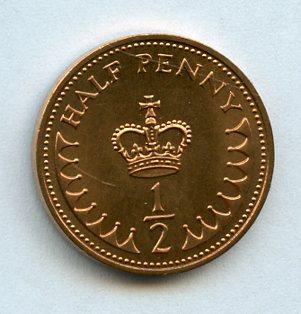 UK Decimal   Brilliant Uncirculated  Half Penny Coin Dated 1984