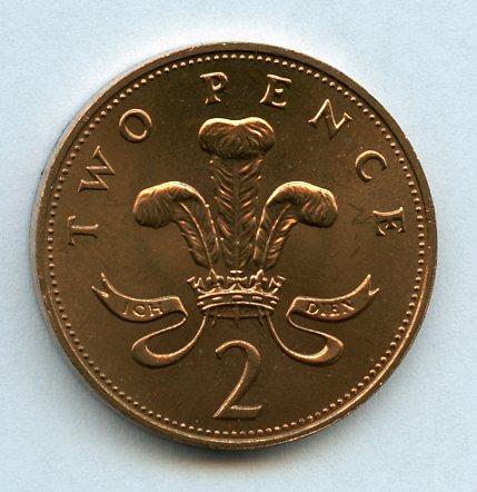 UK Decimal Brilliant Uncirculated Two Pence Coin Dated 1983