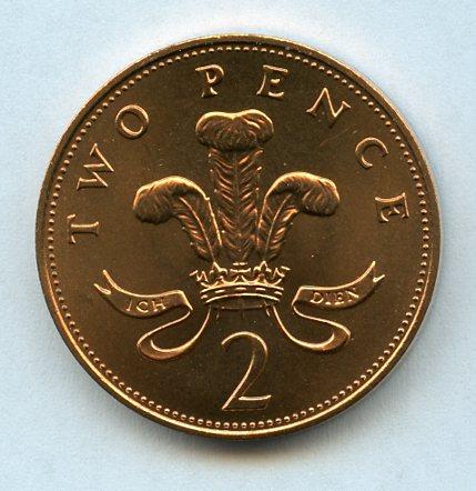 UK Decimal Brilliant Uncirculated Two Pence Coin Dated 1984