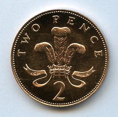 UK Decimal Brilliant Uncirculated Two Pence Coin