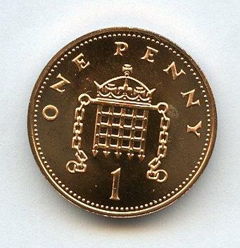 UK Decimal Brilliant Uncirculated One Penny Coin Dated 1991