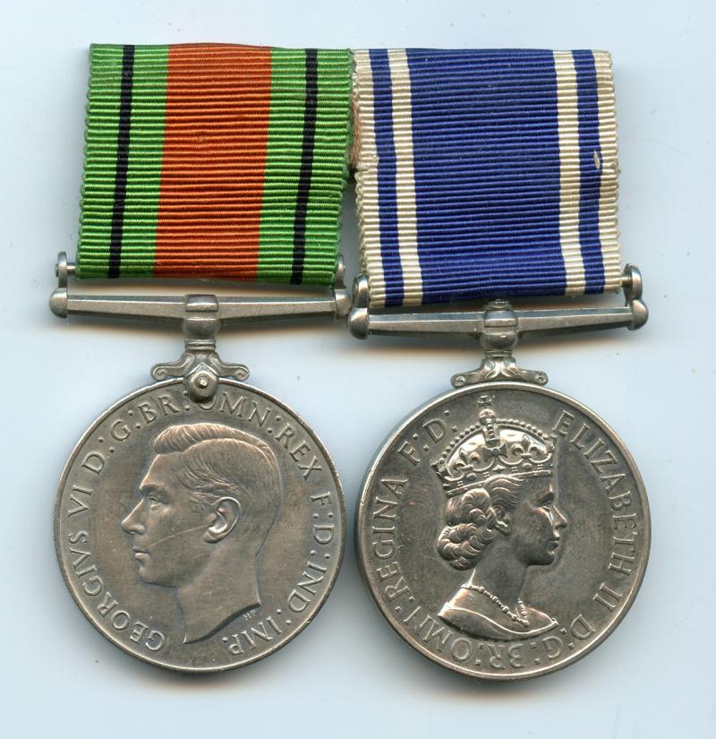 Defence and Police Long Service Medal Pair to Constable Norman W Marsh,