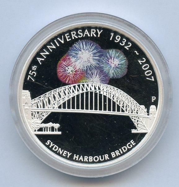 Australia 2007 75th Anniversary Sydney Harbour Bridge  Silver Proof One Dollar Coin