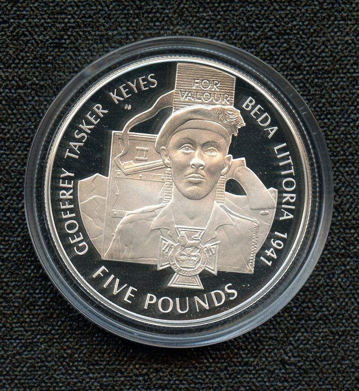 2006 Alderney Silver Proof £5 Coin Victoria Cross Winners - Geoffrey Tasker Keyes
