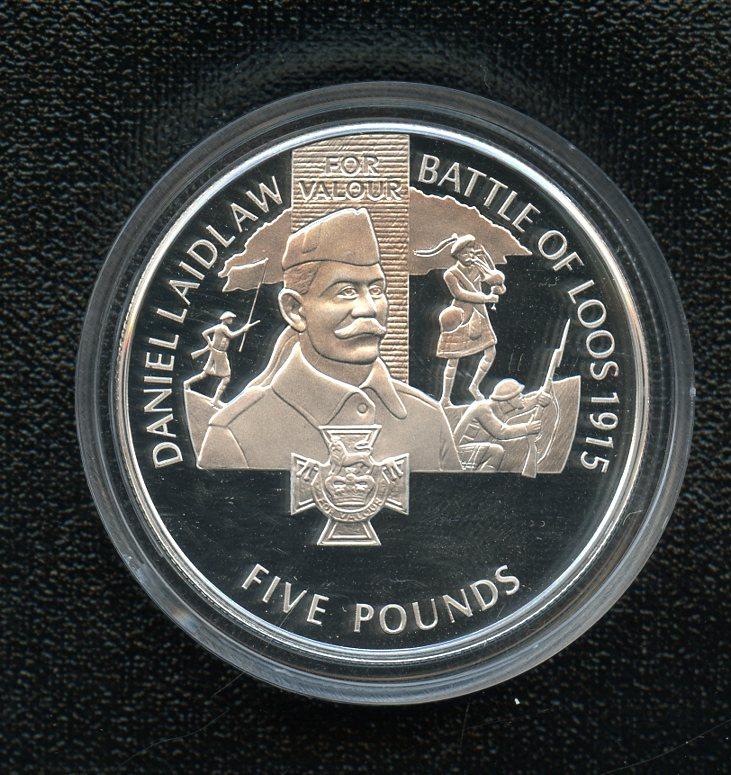 2006 Alderney Silver Proof £5 Coin Victoria Cross Winners - Daniel Laidlaw