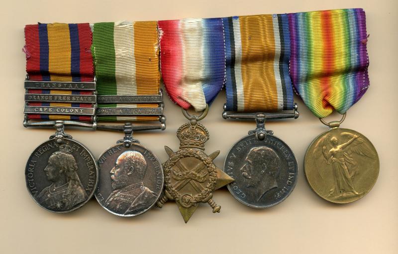 Boer War & WW1 Medal group to Sgt William Bagshaw, Scottish Rifles