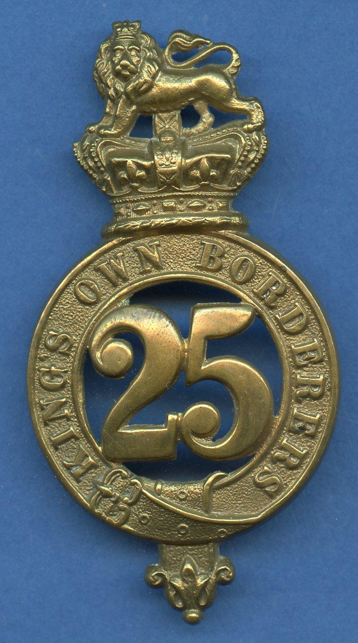 King's Own Borderers 25th Foot Brass Glengarry Badge