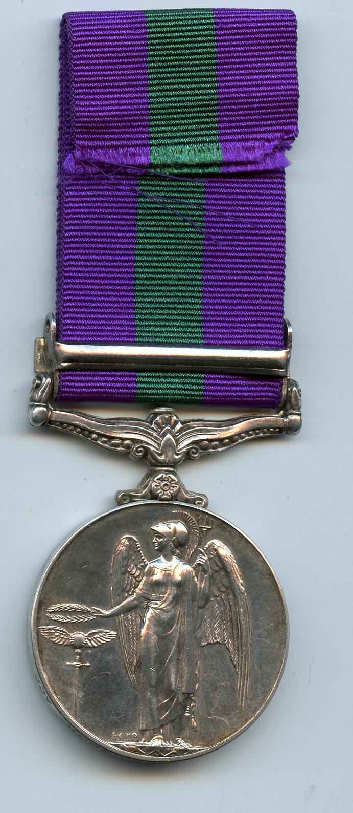 General Service Medal 1918-62 1 Clasp Canal Zone Pte J Smith, Army Catering Corps