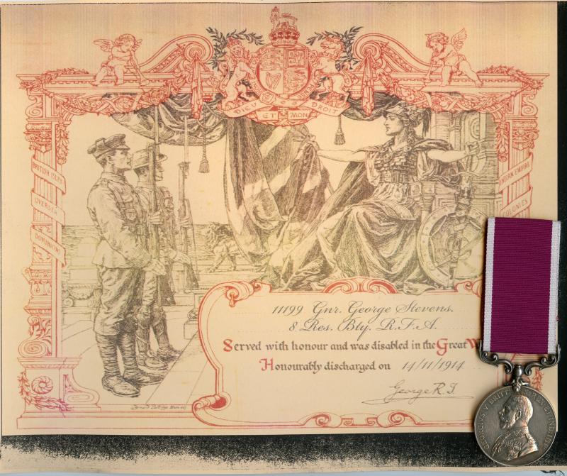 Army Long Service and Good Conduct Medal : Gunner George Stevens, Royal Field Artillery