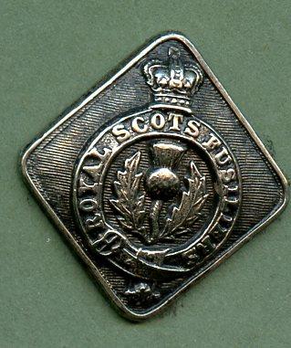 Royal Scots Fusiliers  Victorian  Crown Pipers Silver Button
