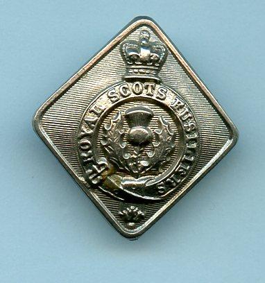 Royal Scots Fusiliers   Victorian  Crown  Pipers White Metal  Button