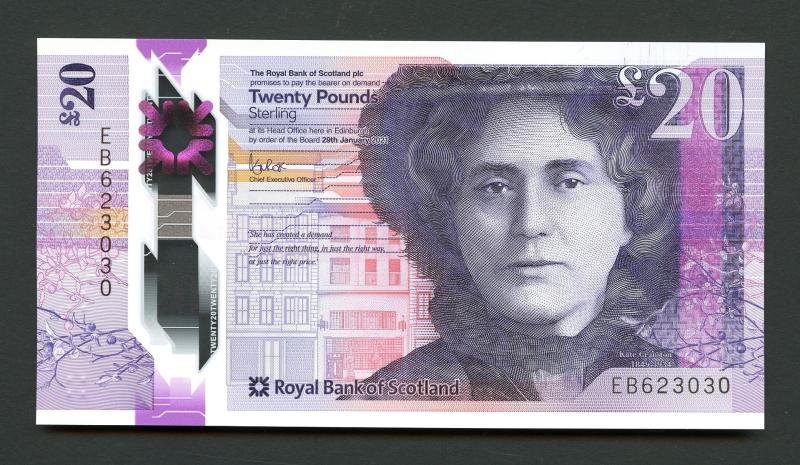 Royal Bank of Scotland  New Polymer Twenty  £20 Note 29th January 2021