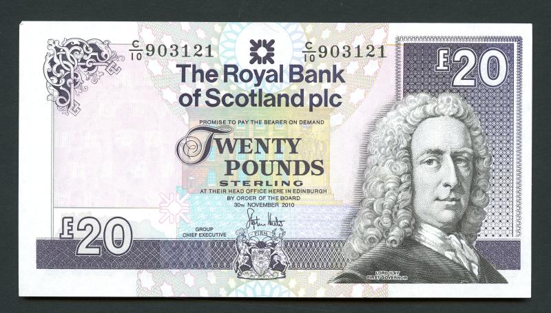 Royal Bank Of Scotland £20 Twenty Pound Note  Dated 20th December 2010
