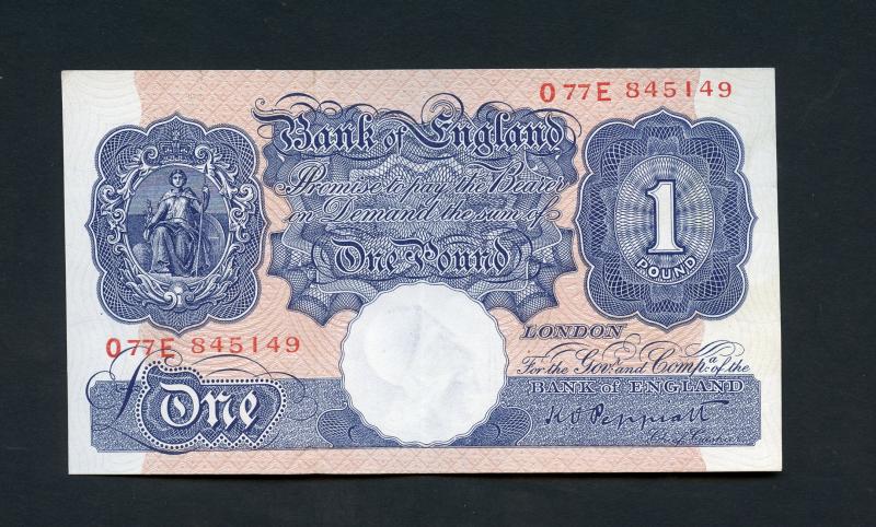 Bank of England £1 One Pound Note  March 1940 Emergency WW2 Issues  Serial O 77 E