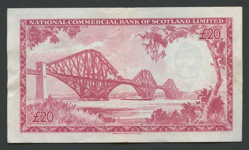 National Commercial Bank of Scotland  £20  Twenty Pounds Banknote Dated Edinburgh 16th September 1959