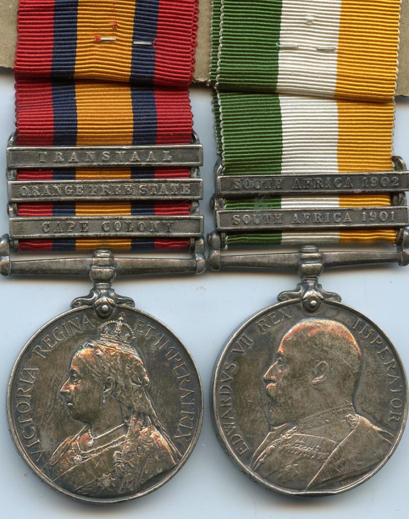 Boer War Pair of Medals To Pte G Marshall, Devon. Regt