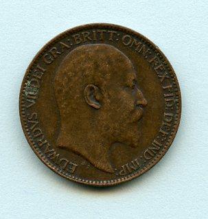 UK Edward VII  1905 Farthing Coin