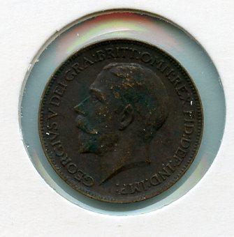 UK  George V Farthing Coin Dated 1911