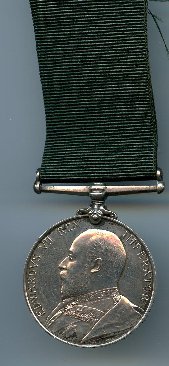 Volunteer Force Long Service Medal ; Edward VII Pte J Shellshear, 1st Volunteer Battalion Liverpool Regiment