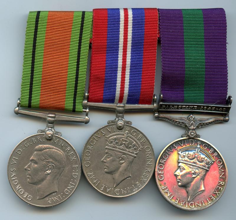 WW2 & GSM Palestine Medal Group to Cpl W. G. Lapham, Royal Signals