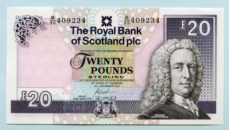 Royal Bank Of Scotland £20 Twenty Pounds Note  Dated 20th December 2007