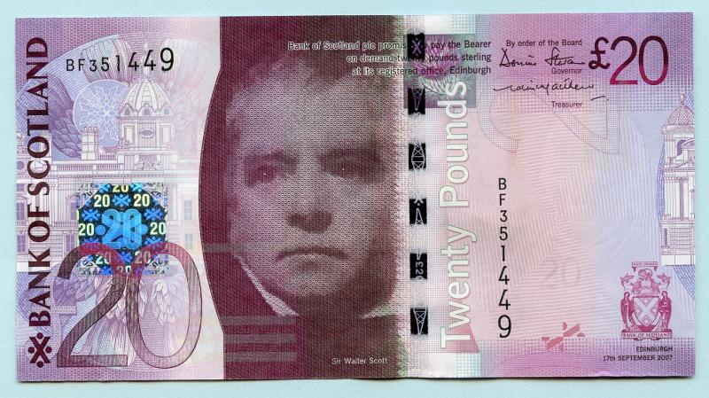 Bank of Scotland £20 Twenty Pounds Note Dated 17th September 2007