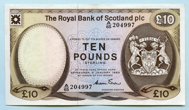 Royal Bank of Scotland  £10 Ten Pounds Note Dated 5th January 1983