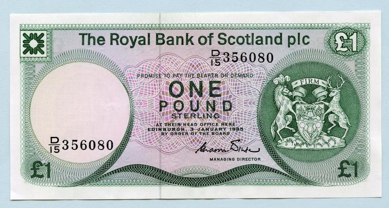 Royal Bank of Scotland  £1 One Pound Note  Dated 3rd January 1985