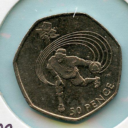 UK 2012 Olympics 13/29 Goalball Decimal 50 Pence Coin