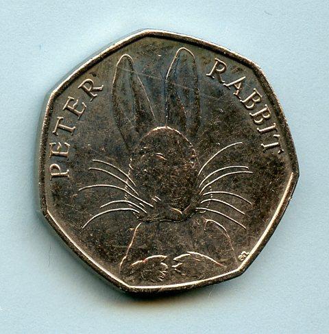 UK   Beatrix Potter Peter Rabbit Decimal 50 Pence Coin  Dated 2016