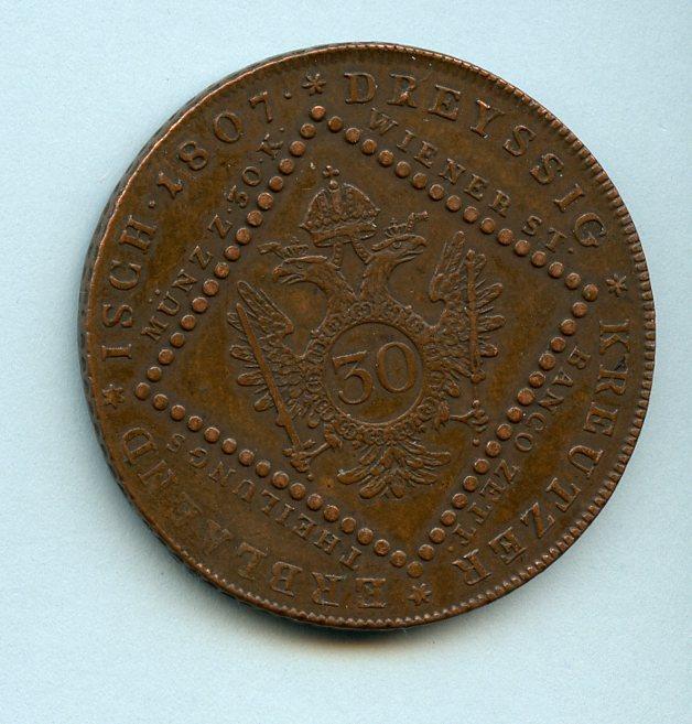 Hungary 30 Kreuzer Coin Dated 1807
