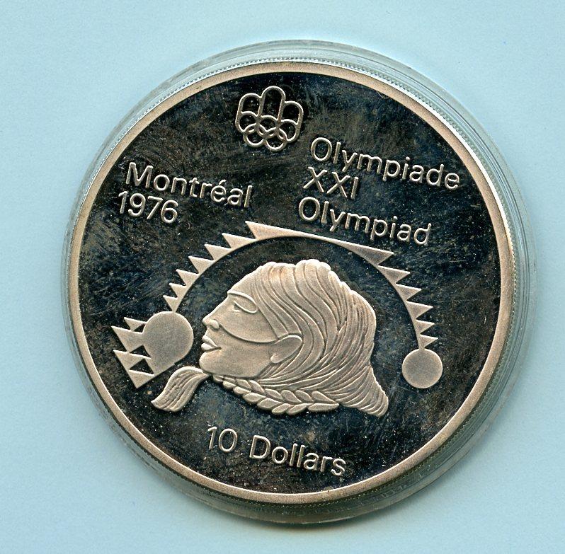 Canada Silver Proof 10 Dollars Coin Montreal 1976 Womens Shot Put Obverse