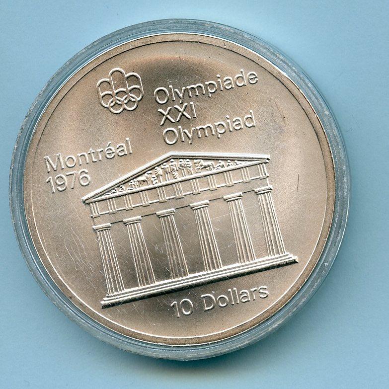Canada  Silver Proof 10 Dollars Coin  Obverse Temple of Zeus