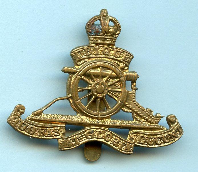 Royal Artillery Brass King's Crown Beret Badge