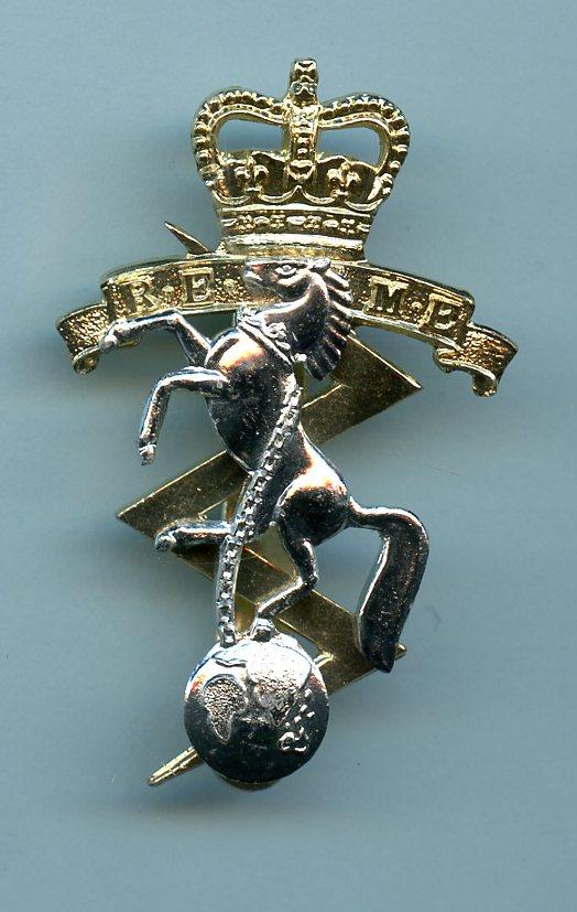 Royal Electrical & Mechanical Engineers Anodised A/A  Queens Crown  Cap Badge