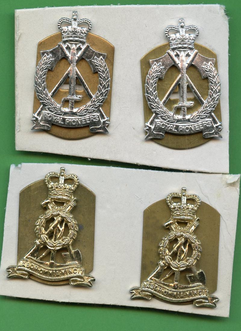 Royal Pioneer Corps.& Royal Pioneers Collar Badges