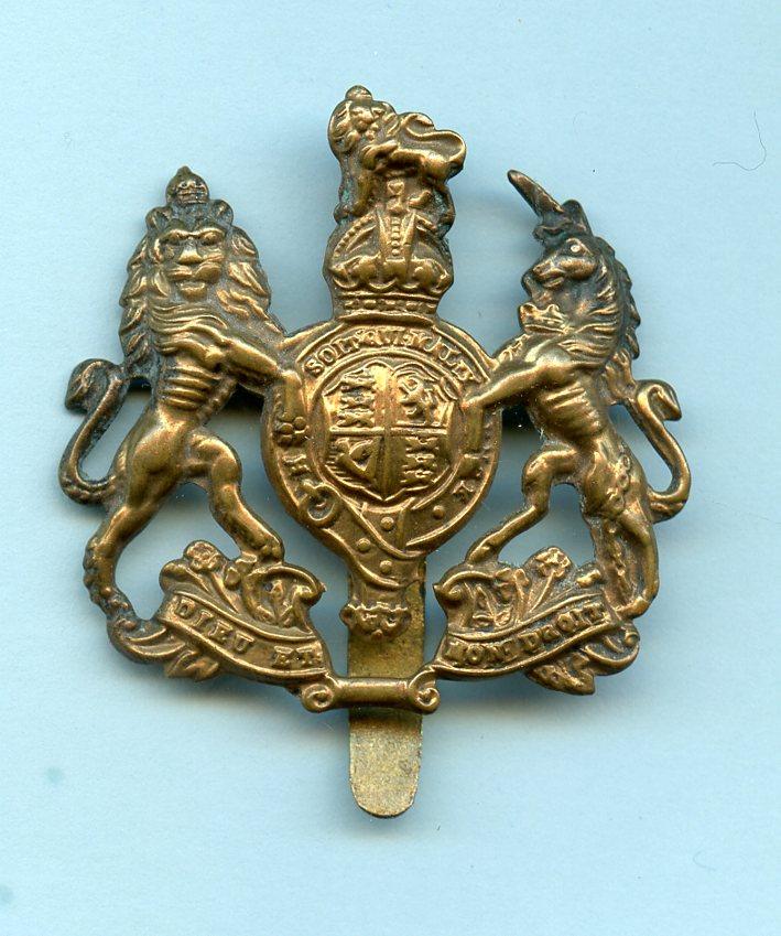 General Service Corps Kings Crown  Brass  Cap Badge