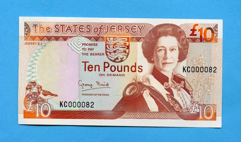 Jersey Ten  Pounds £10 Note 1993 Low Serial Number KC 00082