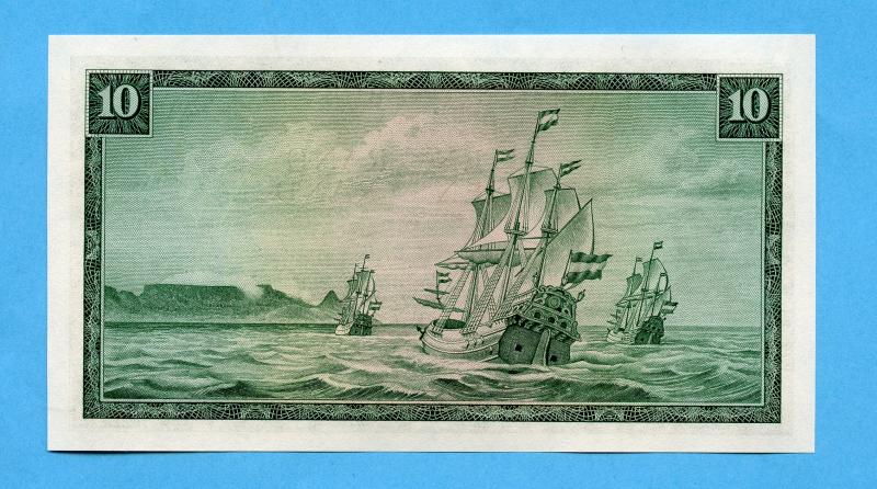 South Africa   Ten Rand Banknote 1967-  Signature T.W. de Jongh,  Watermark Springbok