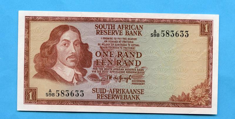 South Africa 1 One Rand Banknote 1967