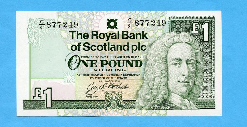 Royal Bank of Scotland £1 One Pound Note  Dated 23rd March 1994